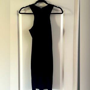 Black halter knit dress
